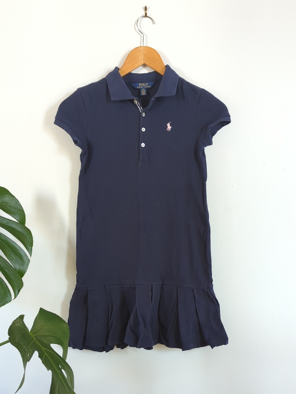 Polo by Ralph Lauren Navy Girls Polo Dress with Pink Pony